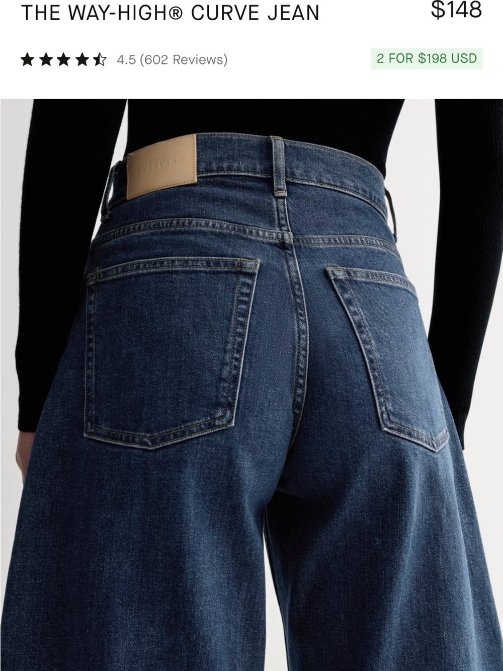 NWT Everlane Way High Barrel Jean Ocean 25x29 - Picture 3 of 9